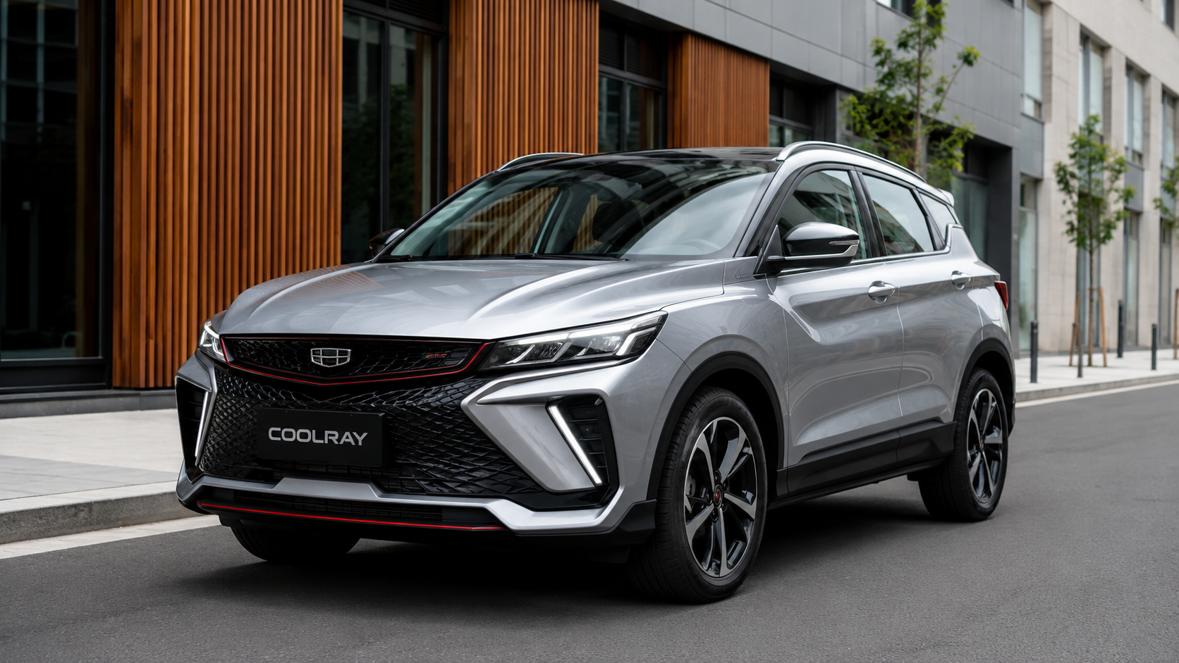 Geely Coolray в три четверти спереди