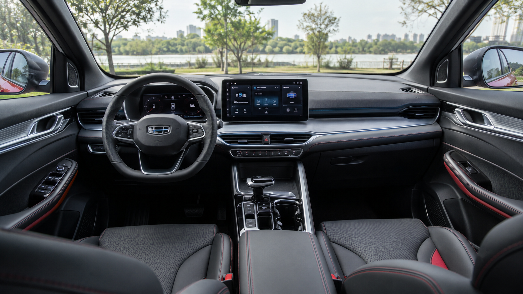 Салон Geely Coolray с места второго ряда